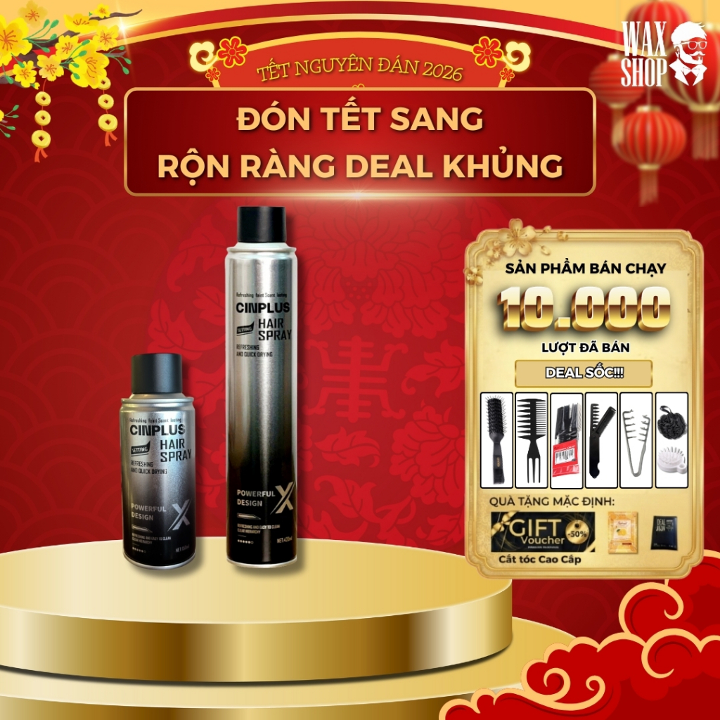 Gôm tạo kiểu tóc Cinplus Hair Spray X 420ml chính hãng, giữ nếp tóc, tạo kiểu chỉ 3s - CINPLUS