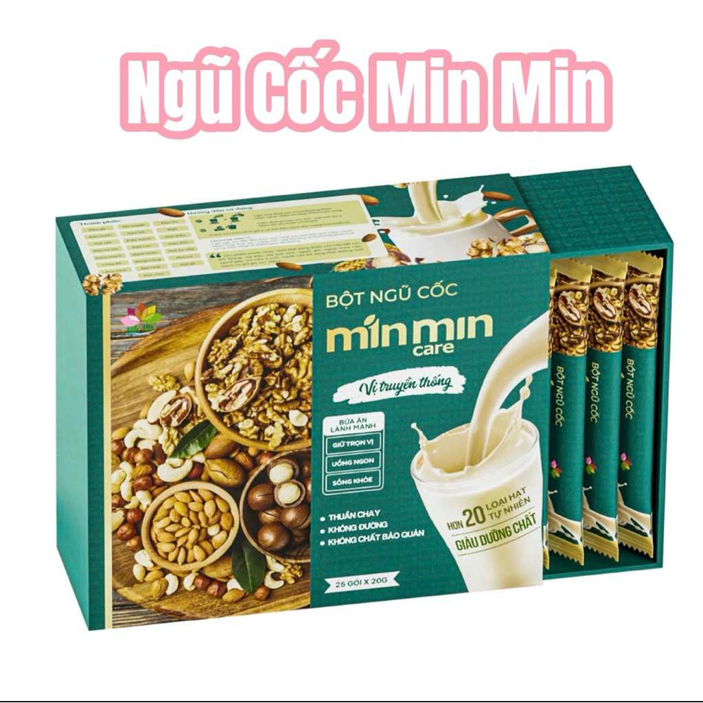 Ngũ cốc Min Min,Bột Ngũ Cốc Dinh Dưỡng Truyền Thống Cho Bà Bầu,Sau Sinh-Hộp 25 Gói