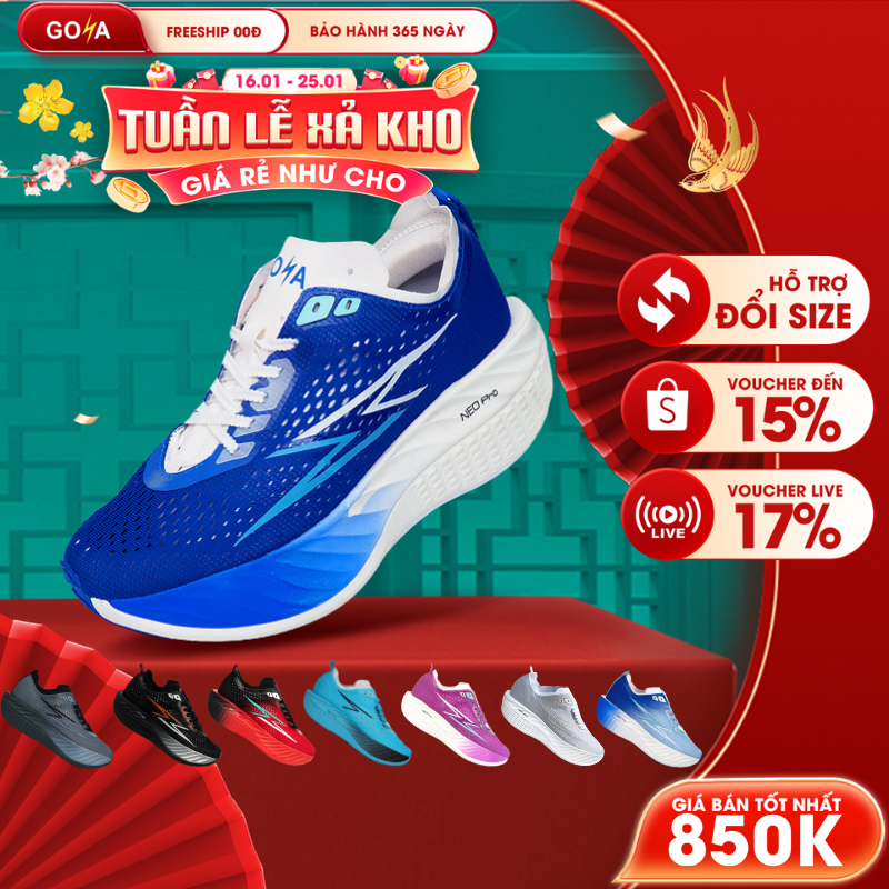 Giày Thể Thao Chạy Bộ Đế Full Carbon Nam Nữ GOYA NEO PRO Năm 2026 - Bức Tốc Mạnh Mẽ, Thoáng Khí