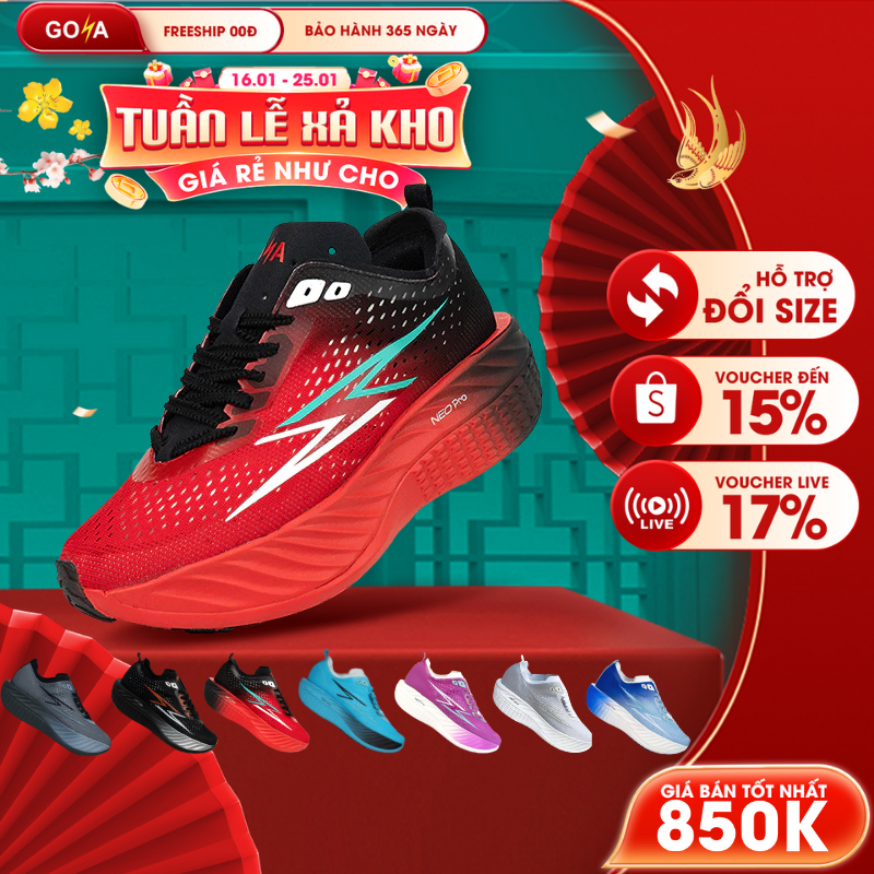 Giày Thể Thao Chạy Bộ Đế Full Carbon Nam Nữ GOYA NEO PRO Năm 2026 - Bức Tốc , Chống Trượt ASTM