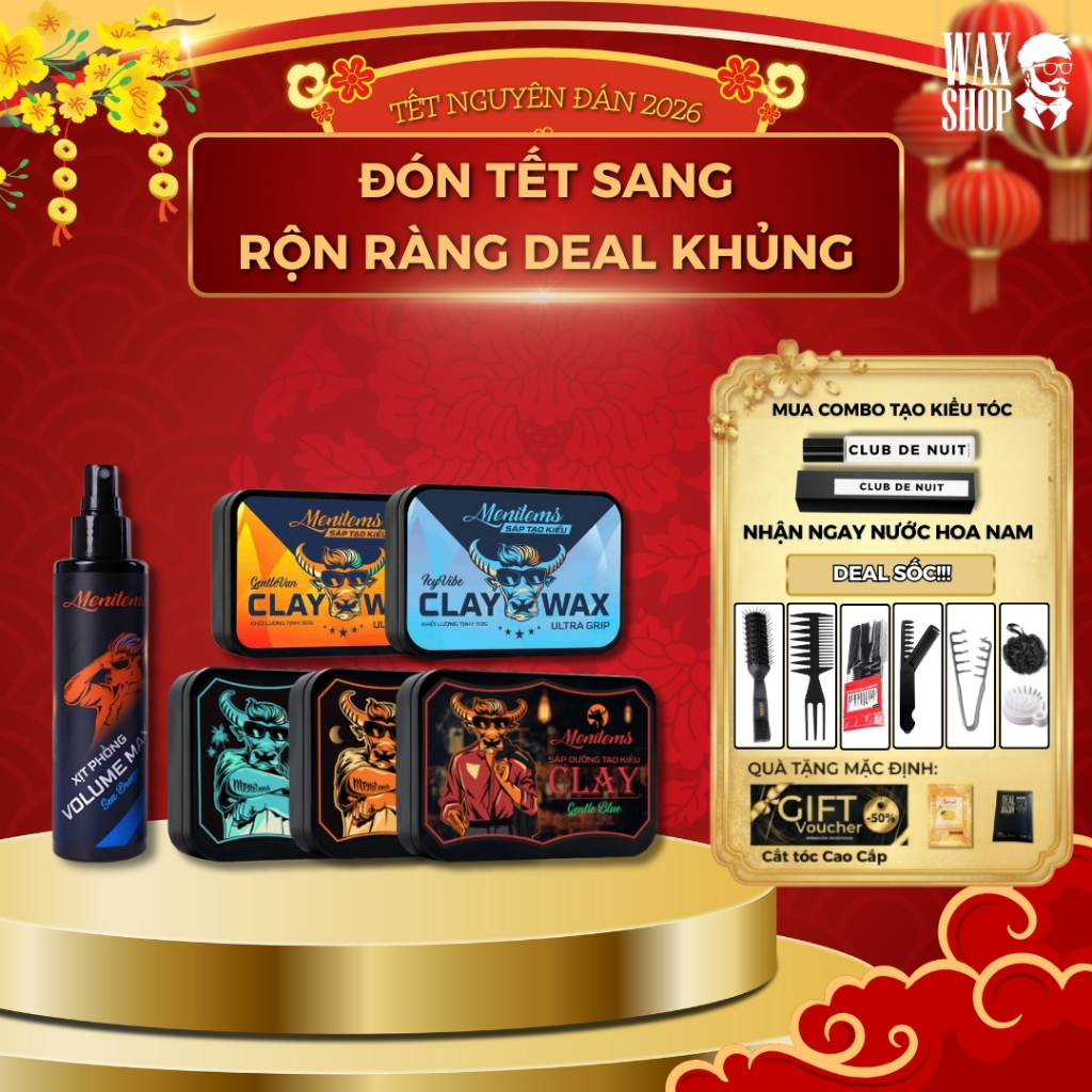 Sáp vuốt tóc nam Menitems Gentle Blue, Tropical Wind, Perfect Night, Icy Vibe, Gentle Van 50g | 100g