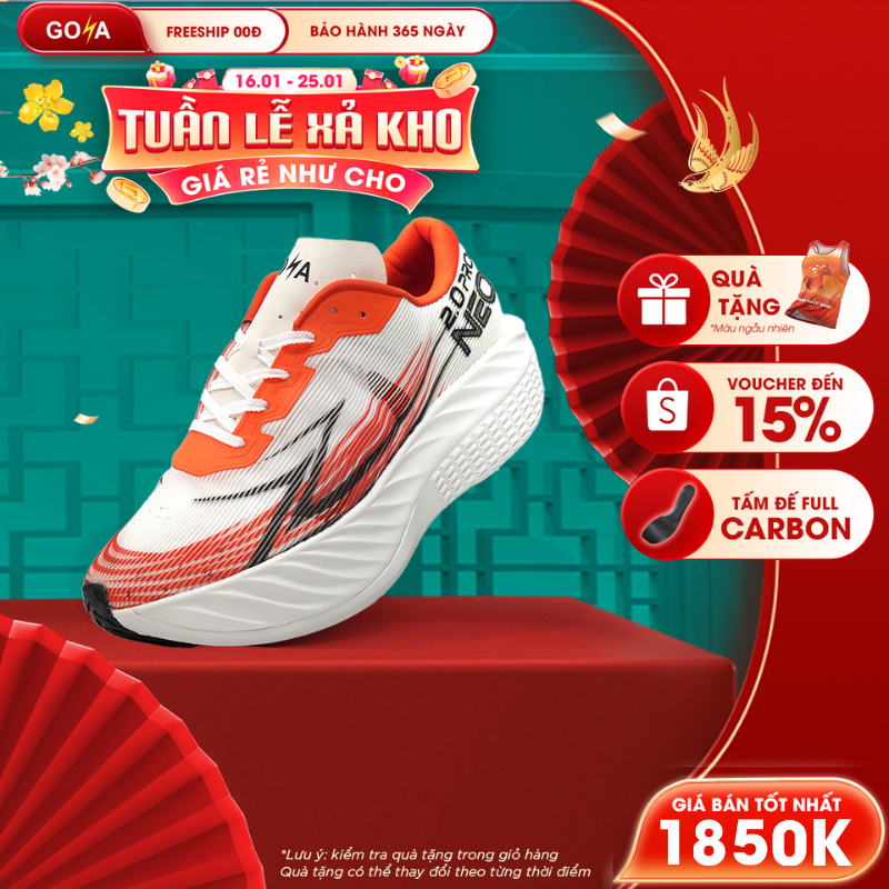[New] [Bản Nâng Cấp] Giày Chạy Bộ Full Tấm Carbon Nam Nữ GOYA NEO PRO 2.0 Năm 2026 - Phát Quang, Trợ