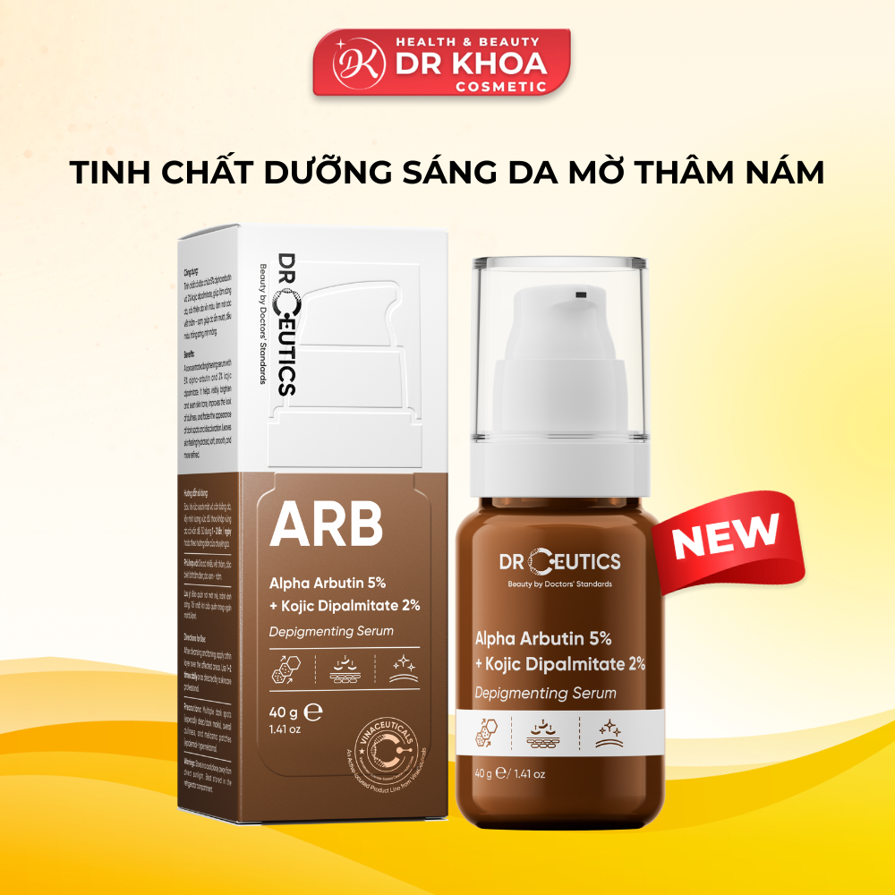 Tinh Chất DrCeutics 5% Alpha Arbutin Serum Dưỡng Da Trắng Sáng, Mờ Thâm Nám ( MỚI 40g) Dr Khoa