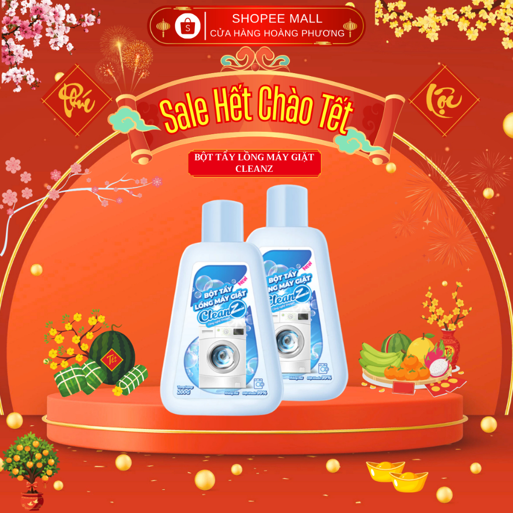Bột Tẩy Lồng Máy Giặt Cao Cấp CleanZ Giúp Làm Sạch Và Loại Bỏ Cặn Bẩn Hiệu Quả - Hộp 200g