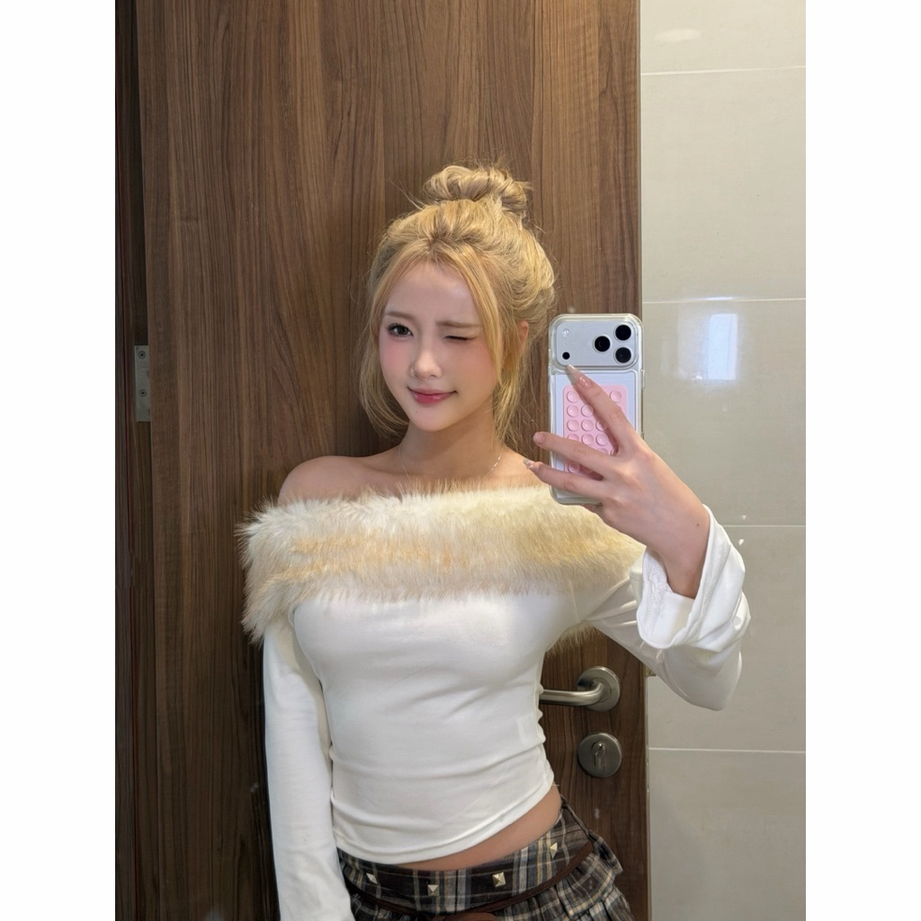 𝑪𝒉𝒐𝒄𝒐•[Order] Áo Trễ Vai Lông