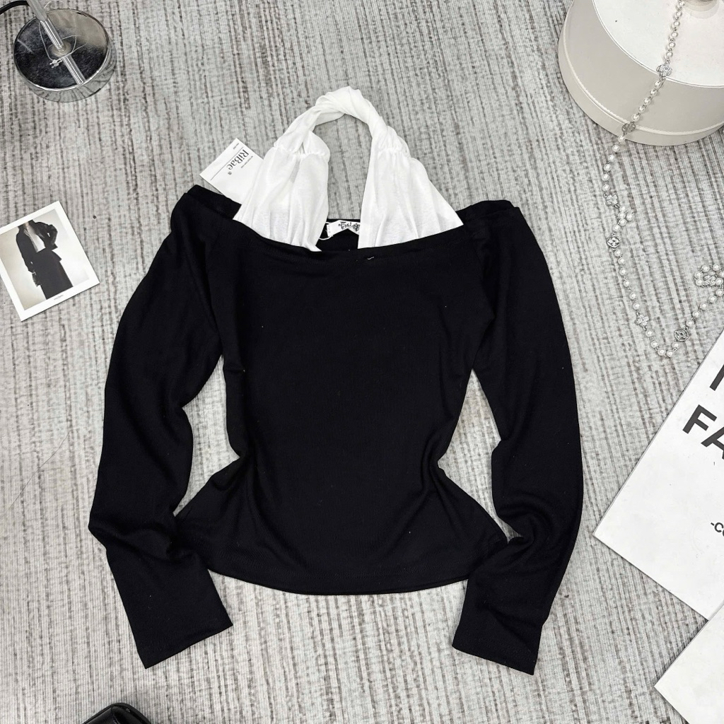 [A0.299] Áo Thiết Kế Thun Zip Phối Xoắn Cổ Siêu Xinh | BigBuy360 - bigbuy360.vn