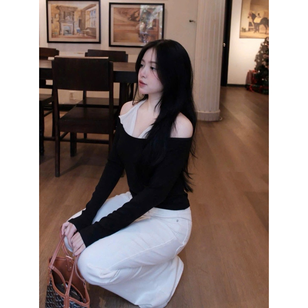 [A0.299] Áo Thiết Kế Thun Zip Phối Xoắn Cổ Siêu Xinh | BigBuy360 - bigbuy360.vn