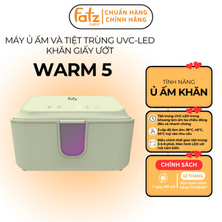Máy ủ ấm và tiệt trùng UVC-LED khăn giấy ướt cho bé Fatz Baby Warm 5 FB7300MX, 3 cấp độ làm ấm