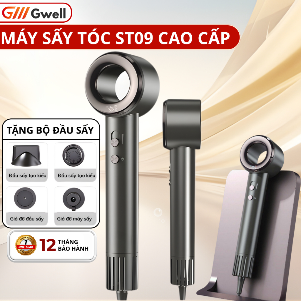 [THẺ TRÚNG THƯỞNG] Máy Sấy Tóc ST09 Bản Cao Cấp Siêu Gọn Có 3 Chế Độ Sấy Chăm Sóc Tóc, Tốc Độ Gió 110,000 vòng/phút