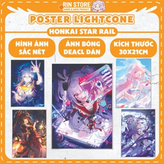 Poster Honkai Star Rail Nón Ánh Sáng, Combo 5 LightCone Kích Thước A4, Decal Trang Trí, Quà Tặng