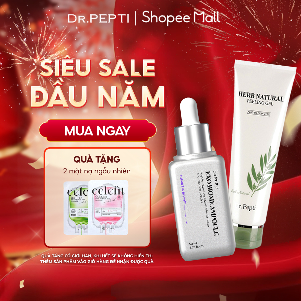 COMBO Tinh Chất Chống Lão Hóa Dr. Pepti 50ml + Tẩy Da Chết Dr.Pepti 130ml