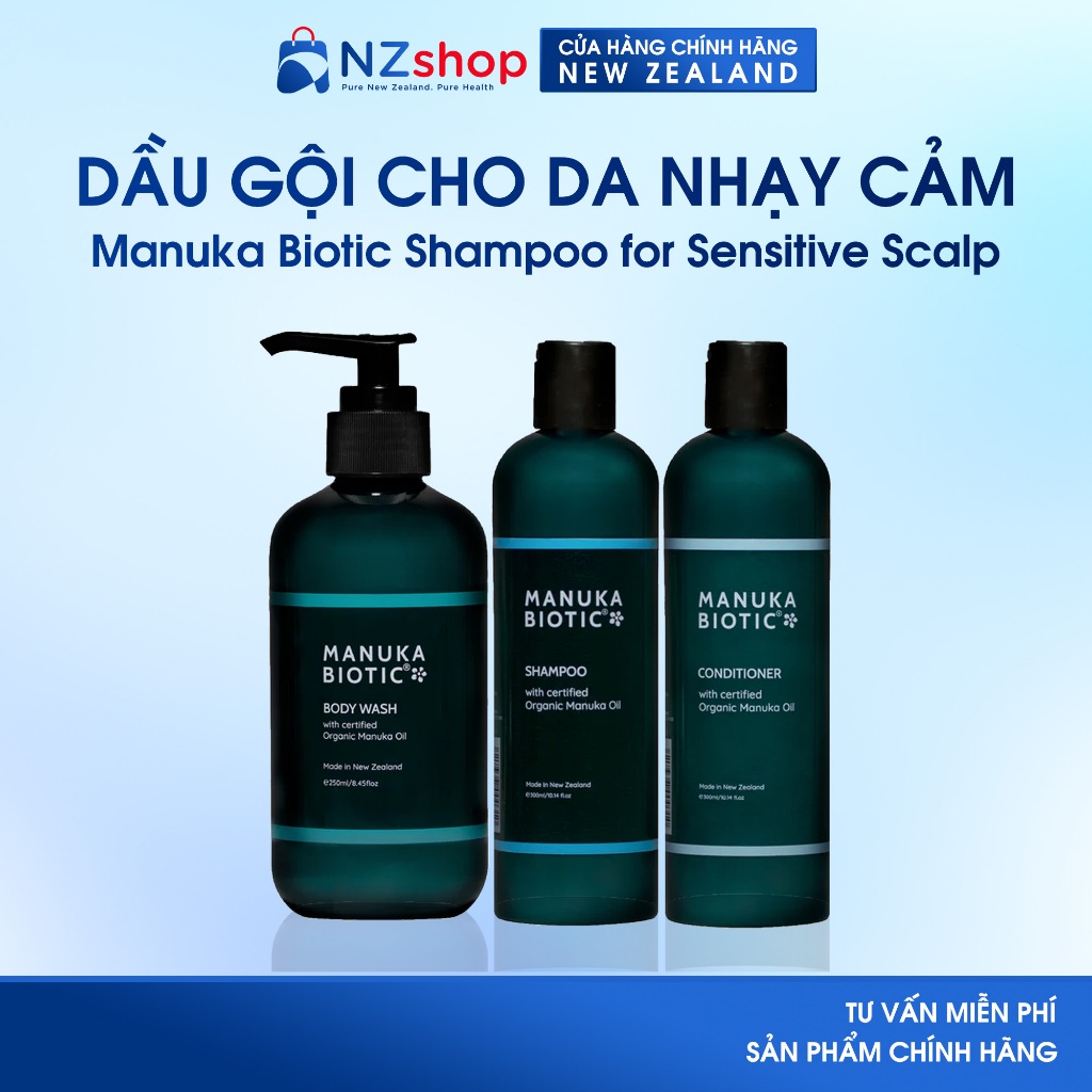 Dầu gội cho da đầu nhạy cảm Manuka Biotic Shampoo for Sensitive Scalp 300ml