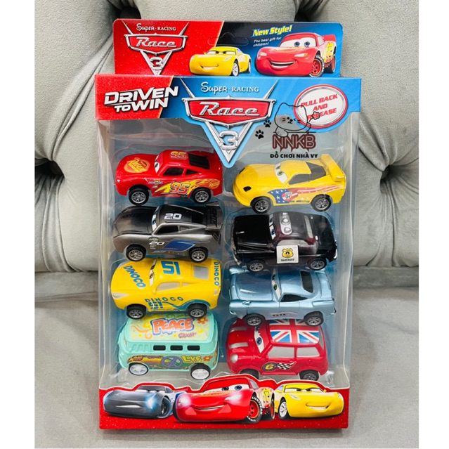 Set 8 chiếc ô tô Mcqueen bằng nhựa chạy đà siêu hot - ô tô đồ chơi chạy đà - ô tô đồ chơi Mcqueen