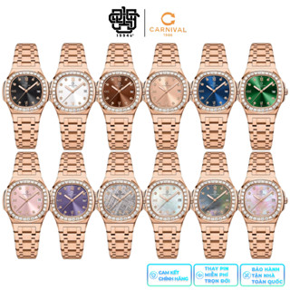 Đồng Hồ Nữ CARNIVAL 8160L2-VH Viền Đá Hàng Chính Hãng