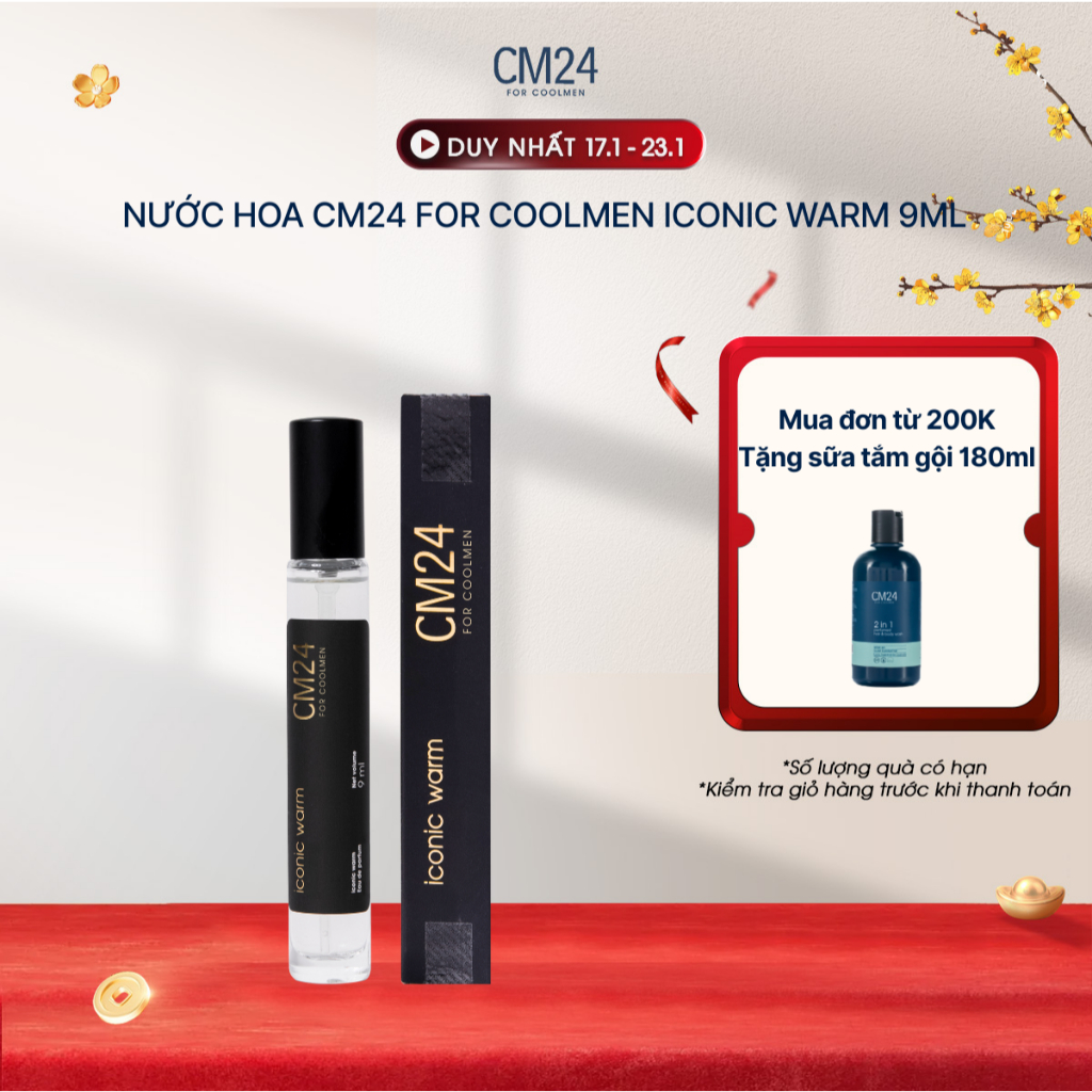 Nước Hoa Nam CM24 FOR COOLMEN ICONIC WARM Eau de Parfum Tone Mùi Ấm Đặc Trưng Sang Trọng Nam Tính 9m