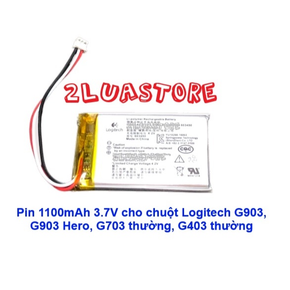 Pin sạc chuột Logitech G903 Hero G903 G900 Pin chuột G703 G403 Pin 1100mAh - Vui lòng đọc kỹ mô tả t
