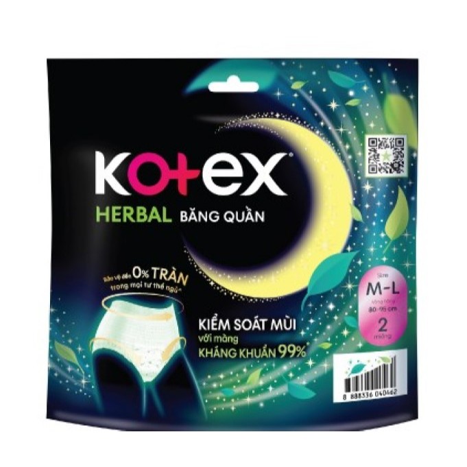 BVS Kotex băng quần thảo dược M-L; L-XL (2+2)