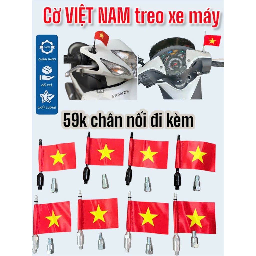 Cờ VIỆT NAM Cao Cấp - gắn xe máy , xe điện