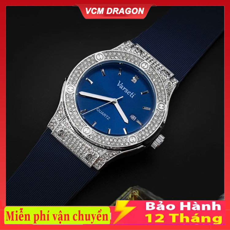 Đồng Hồ Thời Trang Nam Nữ Versati Có Kháng Nước , Đồng Hồ HB Đính Đá Nam Kiểu Dáng Cực Đẹp , (Bảo Hà
