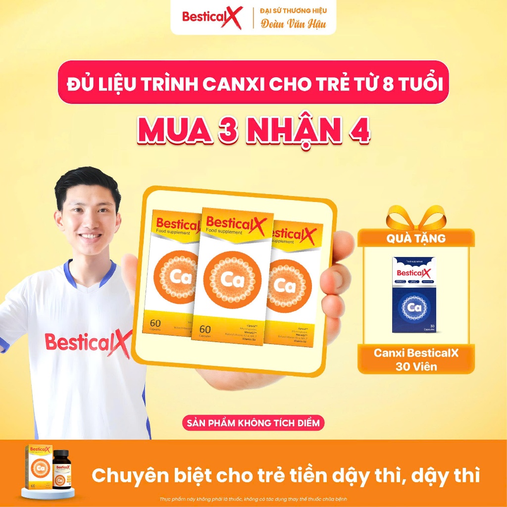 [Mua 3 Tặng 1] Mua 3 Canxi Bestical X 60 viên Tặng 1 Canxi Bestical X 30 viên (Không tích điểm)
