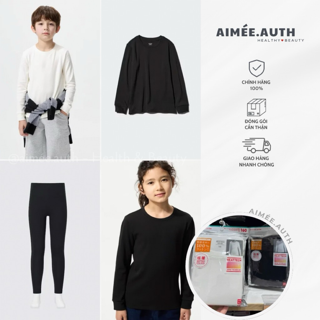 [SẴN SHIP] Quần áo giữ nhiệt UNI Heattech Extra Warm Kids