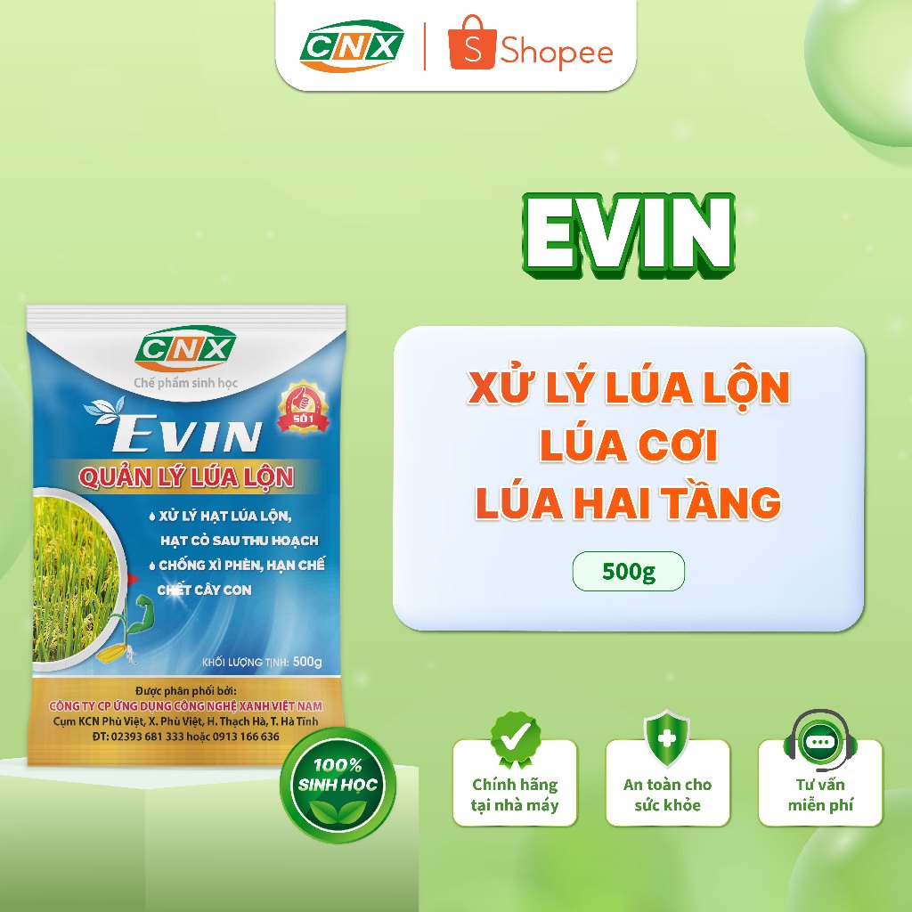 Chế phẩm sinh học EVIN quản lý lúa ma, lúa lộn, lúa 2 tầng - CNX 500G
