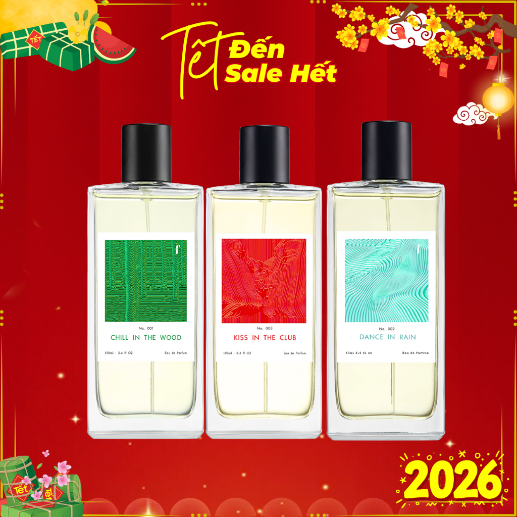 (SALE TẾT) Nước Hoa Unisex F Fresh Spray 50ml - Kiss In The Club + Chill In The Wood + Dance In Rain
