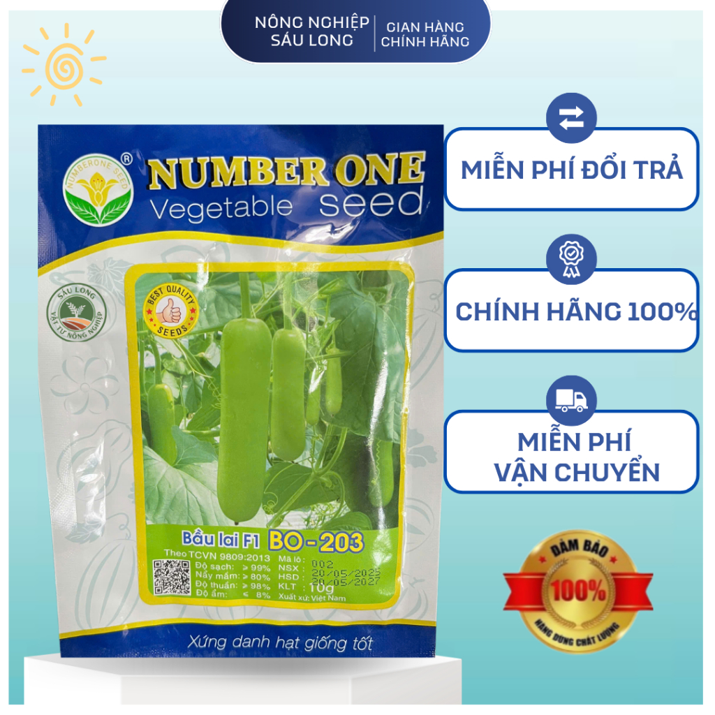 GÓI 10 GRAM - HẠT GIỐNG BẦU LAI F1 B0-203 NUMBER ONE - NĂNG SUẤT CAO