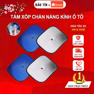 Combo miếng tấm che chắn nắng trong ô tô , tấm dụng cụ xốp xanh chắn nắng xe hơi , rèm che nắng có nút dán
