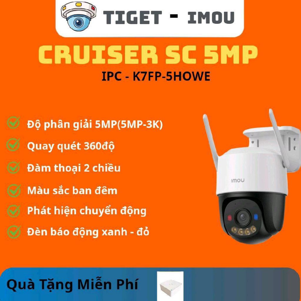 [Tặng Kèm Hộp KT ] Camera IMOU Ngoài Trời CRUISER SC - 5MP Bảo Hành 2 Năm