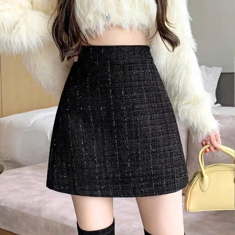 Chân Váy Dạ Kim Sa Lấp Lánh Sang Trọng Có Quần Trong Khóa Kéo Sau Lưng Mầu Hot Trend V005 | BigBuy360 - bigbuy360.vn