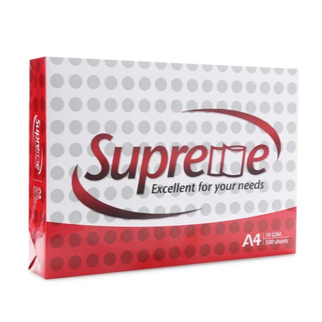GIẤY A4 SUPREME ĐỊNH LƯỢNG 70 GSM