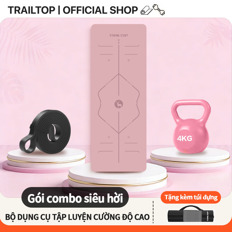 【COD】Trailtop Thảm tập yoga Combo Dây kháng lực tập gym Set 3 dụng cụ tập thể dục cho nữ tập tại nhà - Bộ dụng chân mông