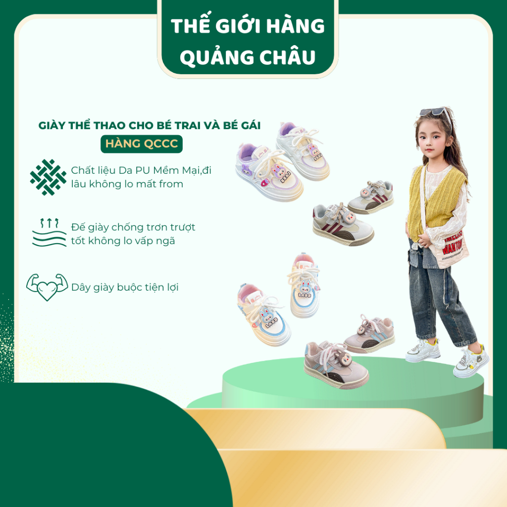 Giày Thể Thao Bé Gái Đính Sticker LABUBU Da PU Mềm - Giày Labubu Bé Gái Chống Trơn Trượt (G39-G19)