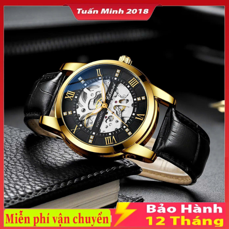 Đồng hồ cơ nam dây da chính hãng CHENXI cx8802 đeo tay phong cách thời trang doanh nhân chống nước