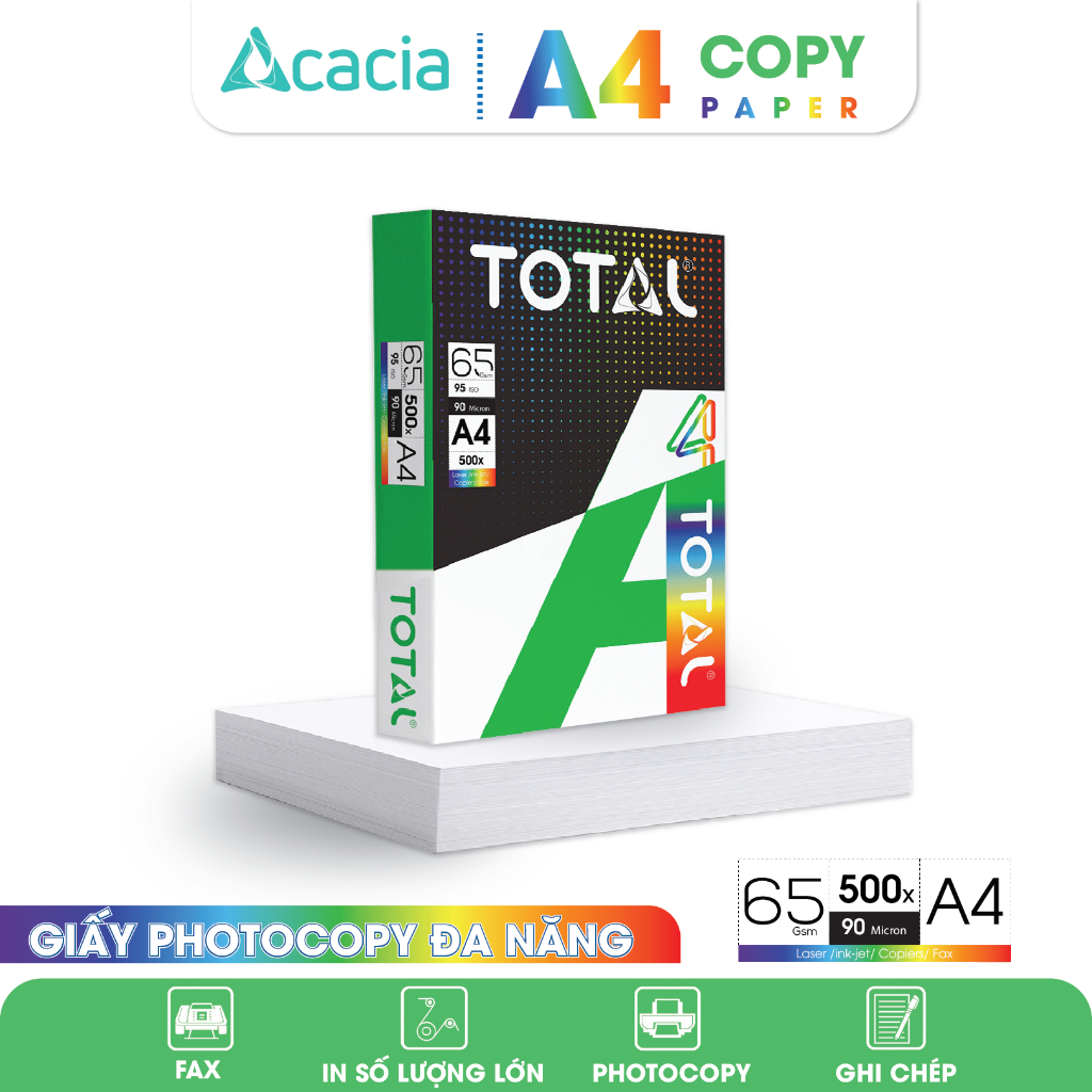 Giấy A4 TOTAL định lượng 65gsm