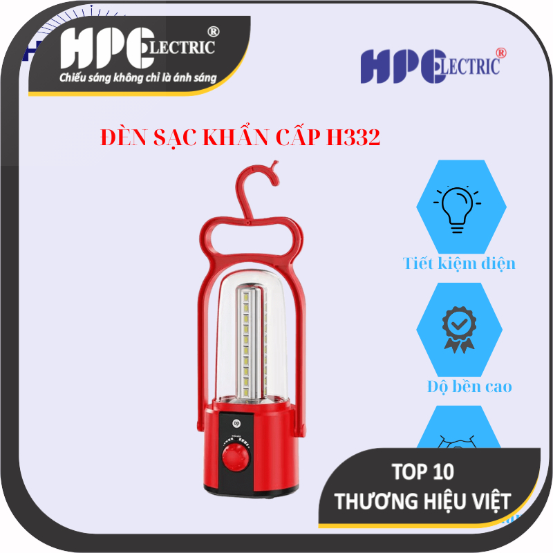 Đèn LED sạc tích điện dự phòng DP - 7048C Xách Tay HPElectric  H332  4w  ( Bảo hành 12 tháng , Màu T