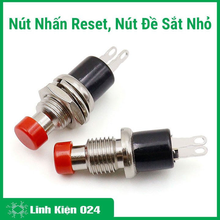 Combo 5 Nút nhấn reset, nút đề sắt nhỏ 6mm 2 chân cao cấp