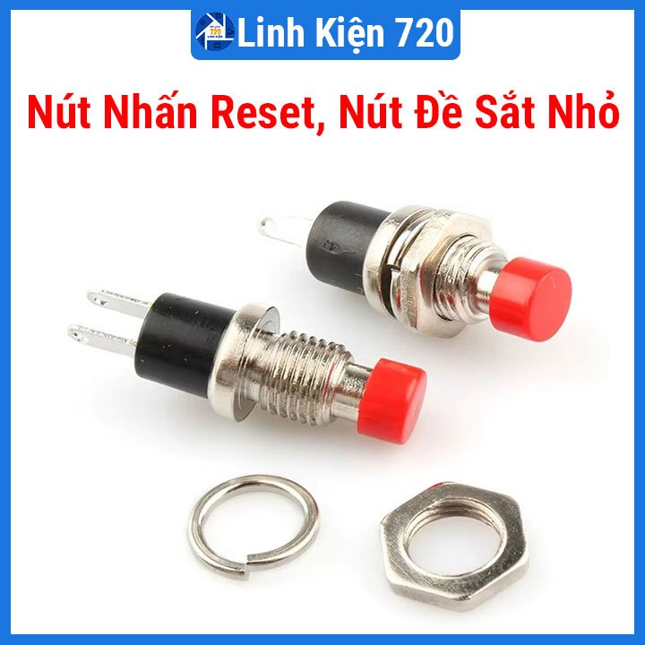 Nút nhấn reset, nút đề sắt nhỏ 6mm 2 chân (công tắc mạch điện, kết nối hai thiết bị)