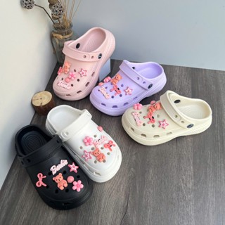 Dép cross bé gái, dép bánh mì siêu nhẹ thời trang cao 3 phân đính sticker xinh xắn đế chống trơn ( 317)