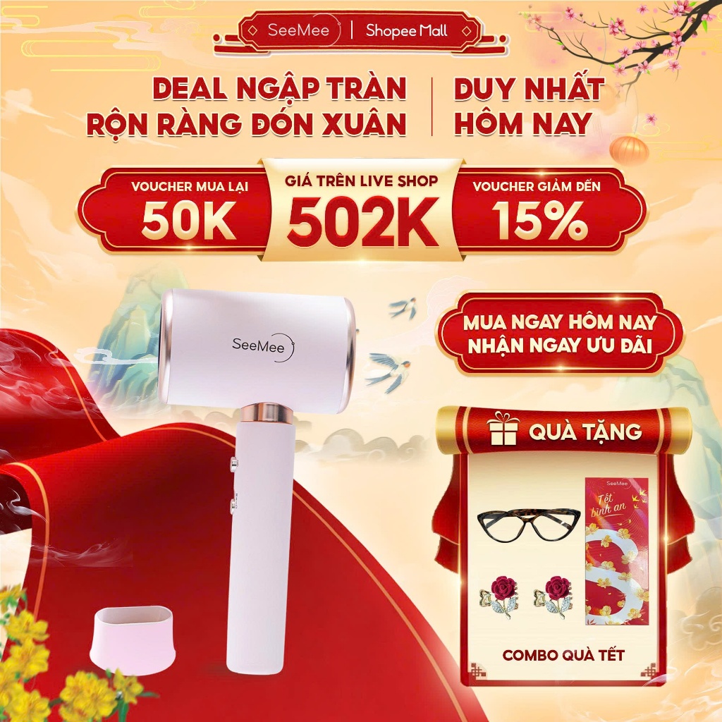 Máy sấy tóc nóng lạnh công suất cao SeeMee, sấy siêu nhanh tóc siêu mượt