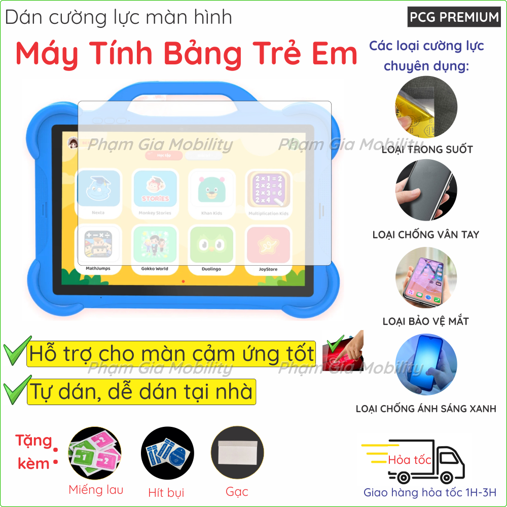 Dán cường lực màn hình dành cho tablet, máy tính bảng học tập trẻ em dành cho các dòng Winny, K15 K1