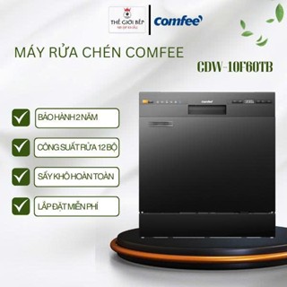 Máy rửa chén thông minh COMFEE CDW-10F60TB – Để bàn – 12 bộ châu Âu – Sấy khí nóng – Diệt khuẩn UV