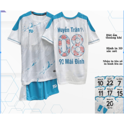 Áo Bóng Đá Trẻ Em Bullbal Xanh Blue-Chất Thun Lạnh -In Tên Số Theo Yêu Cầu