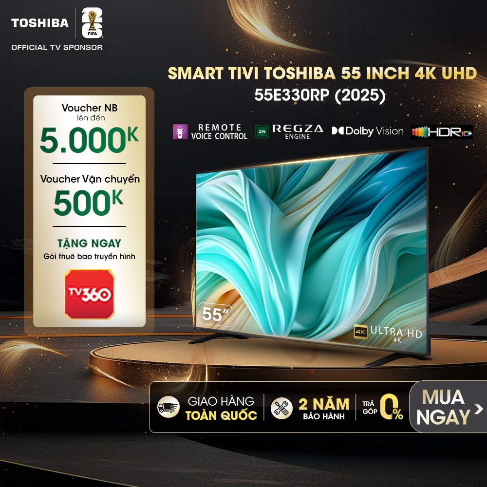 [Livestream] Smart Tivi Toshiba 55 inch AI 4K UHD 55E330RP, Giao Hàng Toàn Quốc, Bảo Hành 24 Tháng