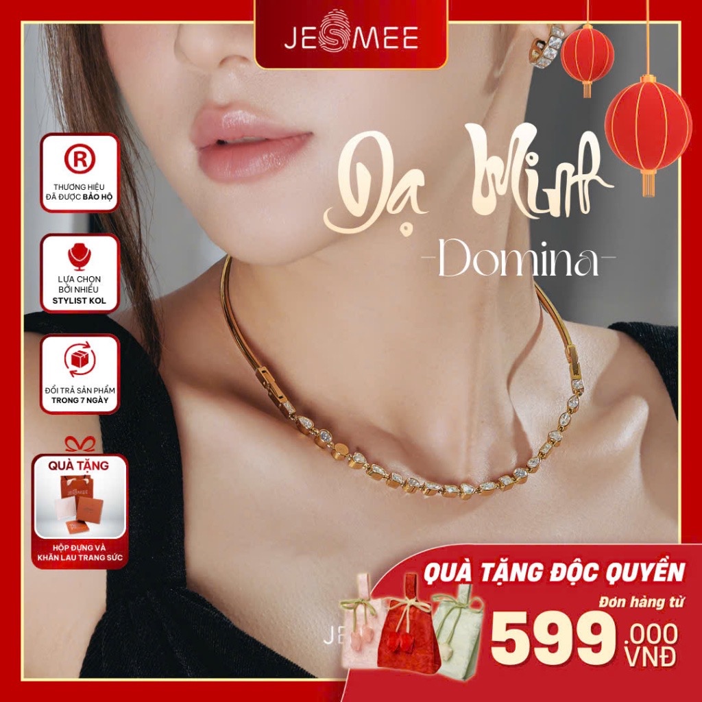 Vòng cổ nữ DẠ MINH thiết kế dáng nửa kiềng độc đáo thanh lịch DOMINA - N25050 Jesmee (Quà tặng đơn 5