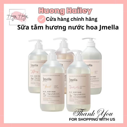 Sữa Tắm Hương Nước Hoa Jmella Dưỡng Ẩm Lưu Hương Lâu 500ML - 1000ML
