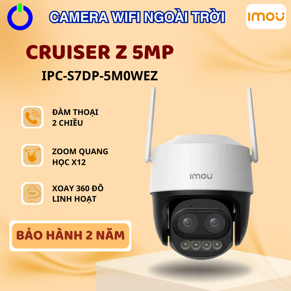 Camera Ngoài Trời Cruiser Z IMOU 3K 5MP Ống kính kép Zoom 12X Bảo Hành 2 Năm - Tech Online