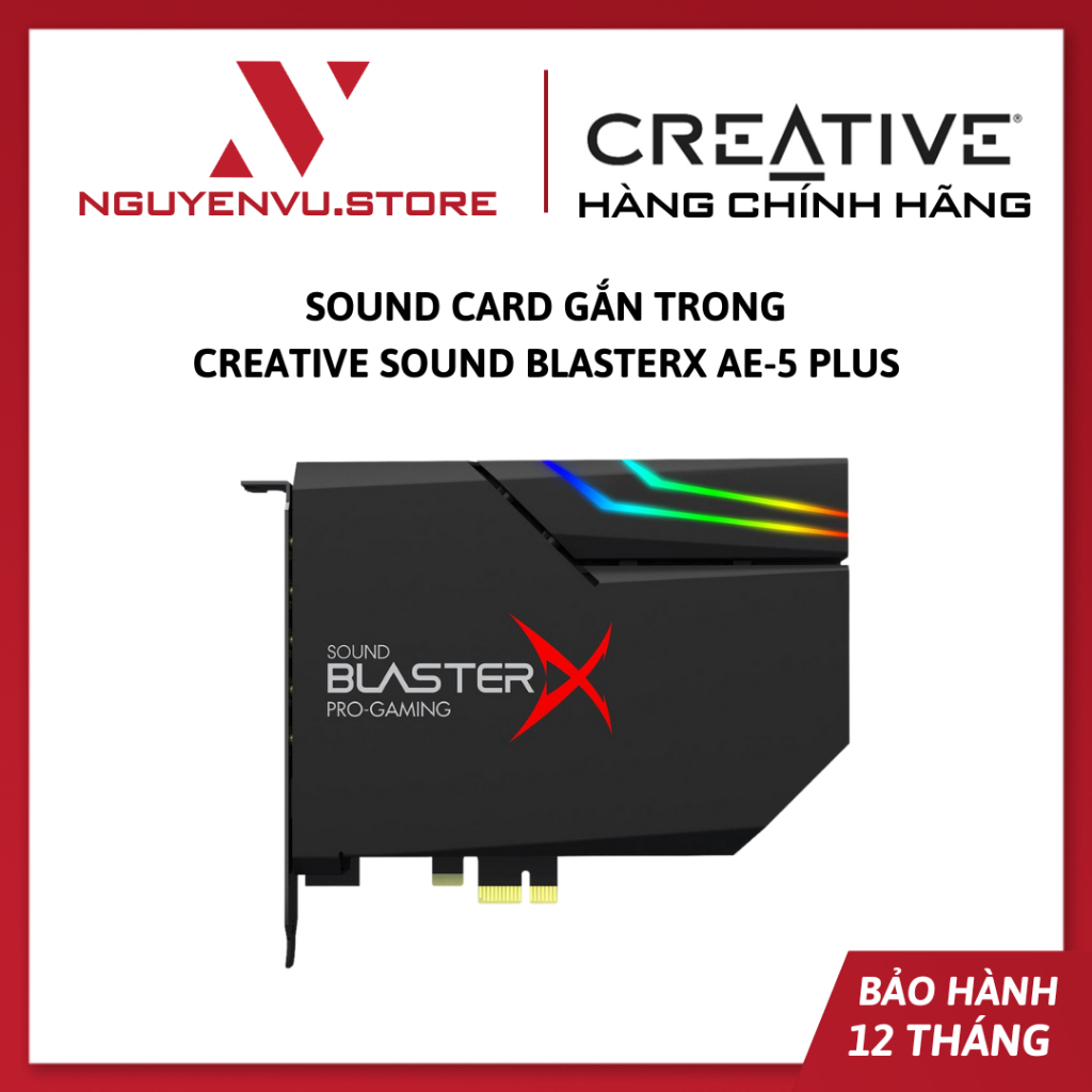 Sound card gắn trong CREATIVE Sound BlasterX AE-5 Plus - Hàng chính hãng