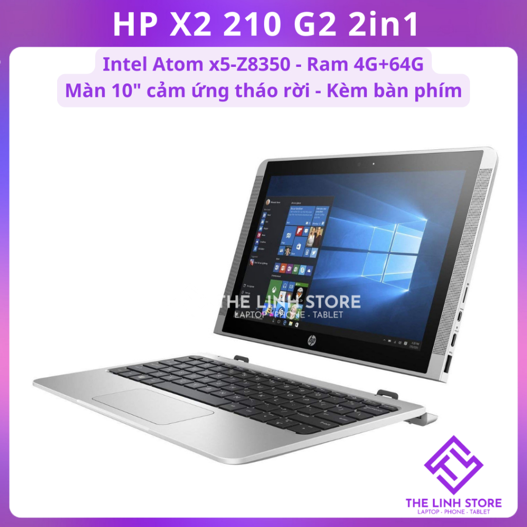 Laptop 2 trong 1 HP X2 210 G2 - Màn 10 inch cảm ứng tháo rời